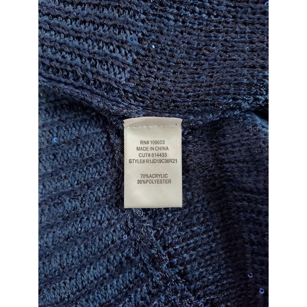 Women's Rabbit Rabbit Rabbit Long Sleeve Open Knit Cardigan Blue Medium - Picture 5 of 6